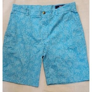 VINEYARD VINES MENS AQUA TURTLE PRINT SHORTS SIZE 33